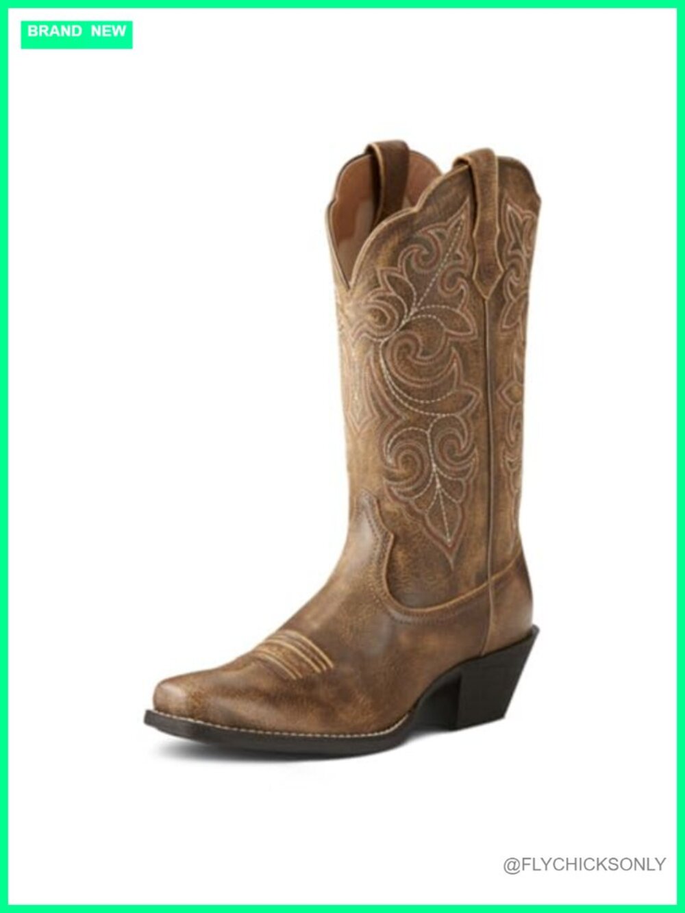 Western Boot Square Toe Mid-Calf Full-Grain Leather Cowboy Boots